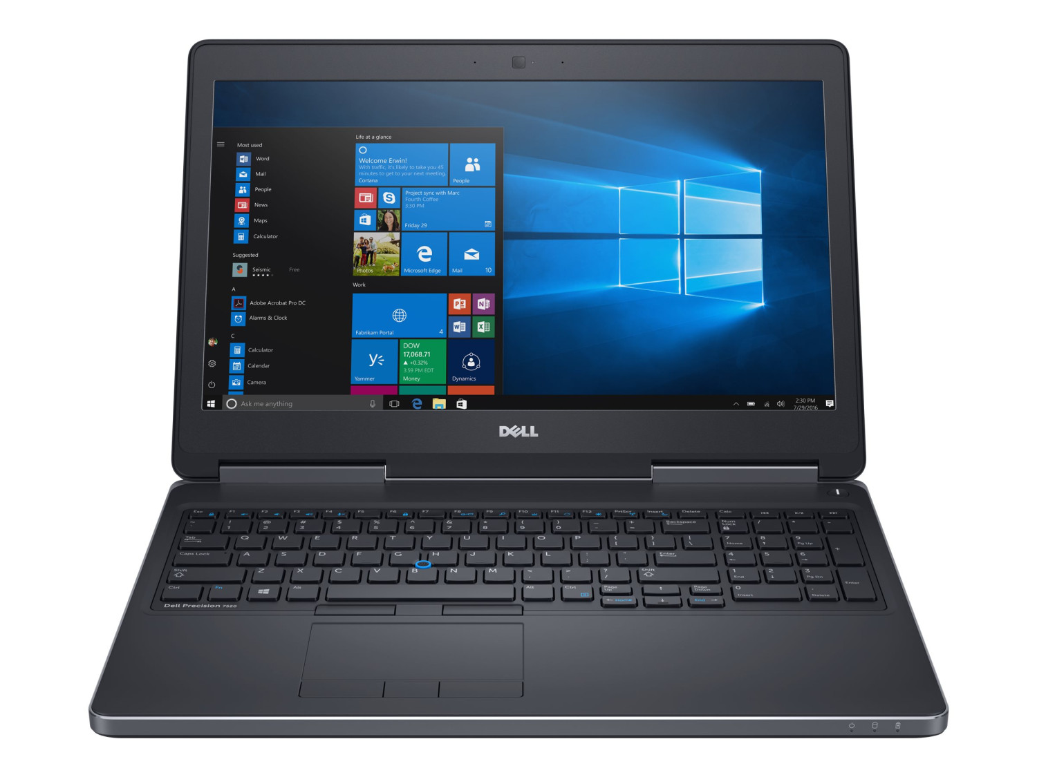 Dell Precision 7520 - Intel Core i7- 7820HQ, 16GB Ram, 512 SSD, 15.6″ Inch - 4G